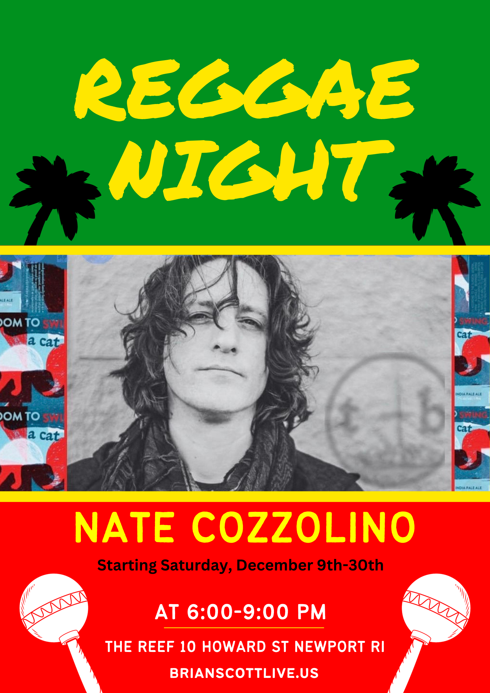 Reggae Night - Nate Cozzolino Looking for something to do this weekend? Look no further! Join us for Reggae Night featuring Nate Cozzolino. Make your reservation now!